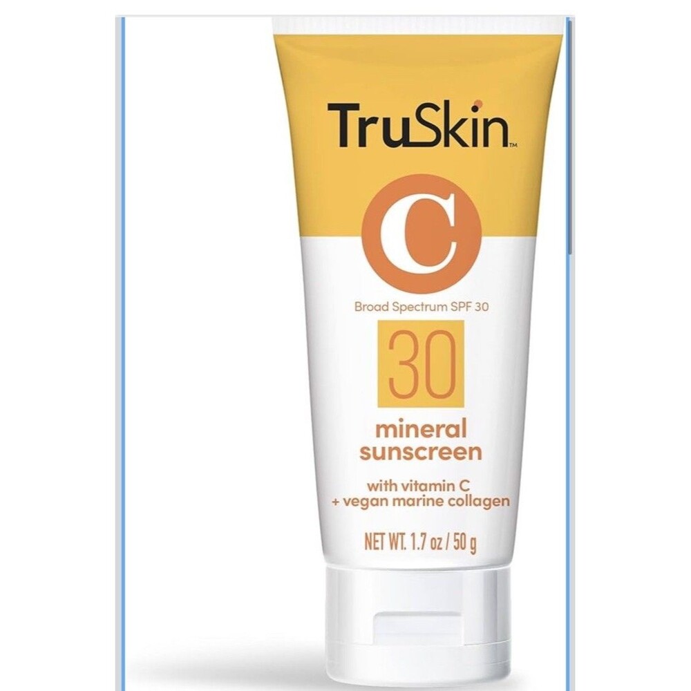 TruSkin Sunscreen SPF 30 Universal  Mineral Vitamin C Vegan Collagen 1.7 Oz